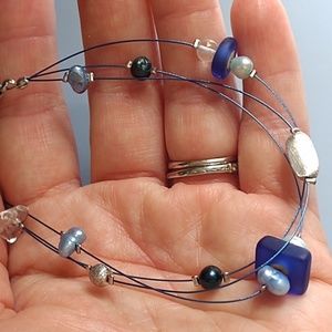 NWT Solares Seaglass Blue Pearl Anklet